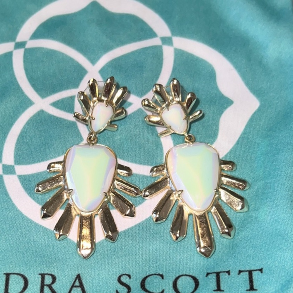 Kendra Scott Vintage Gold and Iridescent “Avant Garden” Earrings